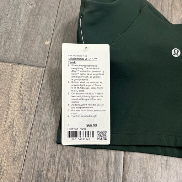 Lululemon NWT Align Tank Top Rainforest Green - Picture 5 of 8